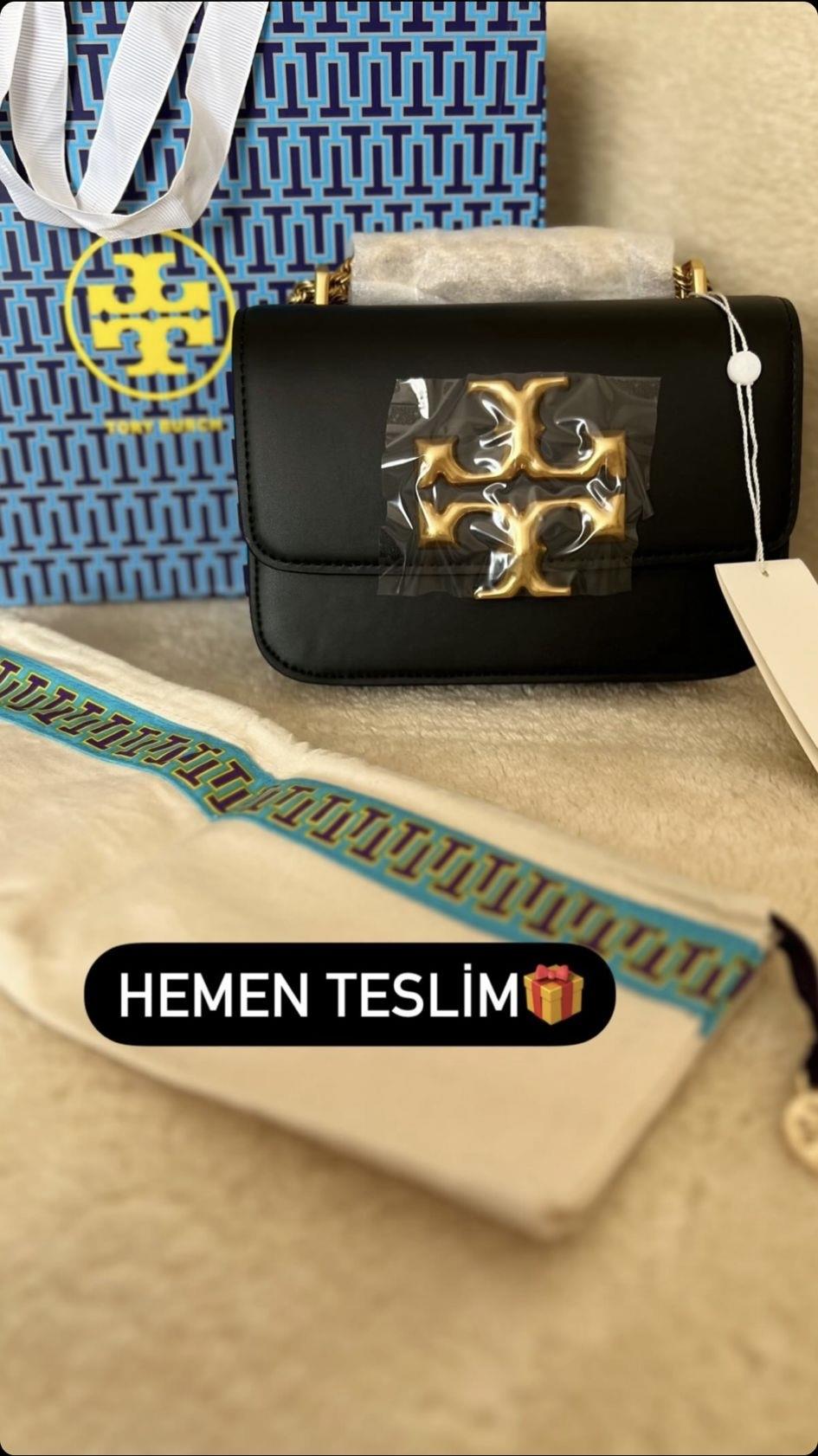 TORY B SİYAH DERİ ÇANTA 