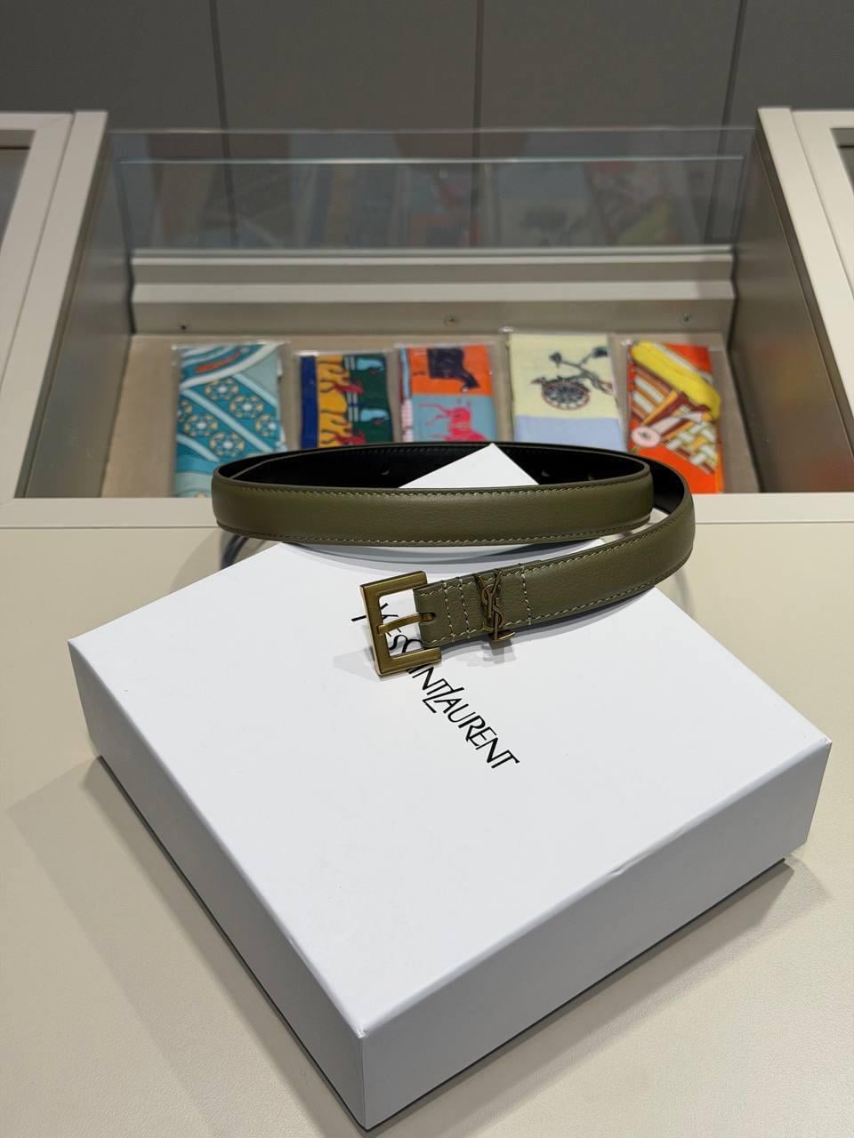 YSL HAKİ DERİ KEMER