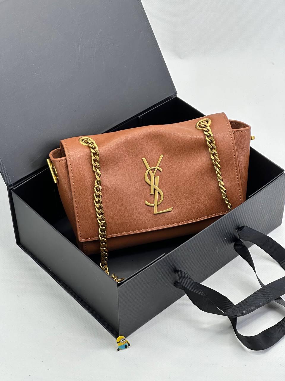 YSL KAHVE İTHAL DERİ ÇANTA
