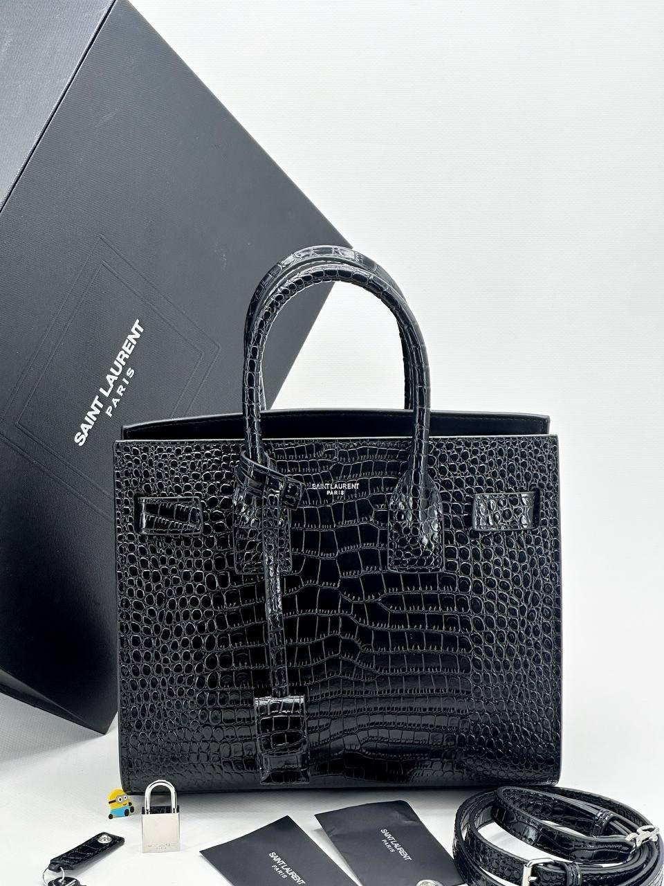 YSL SİYAH CROC ÇANTA