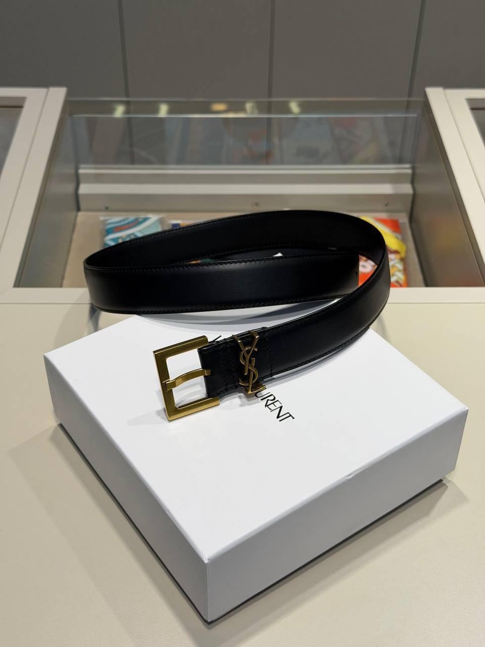 YSL SİYAH DERİ KEMER