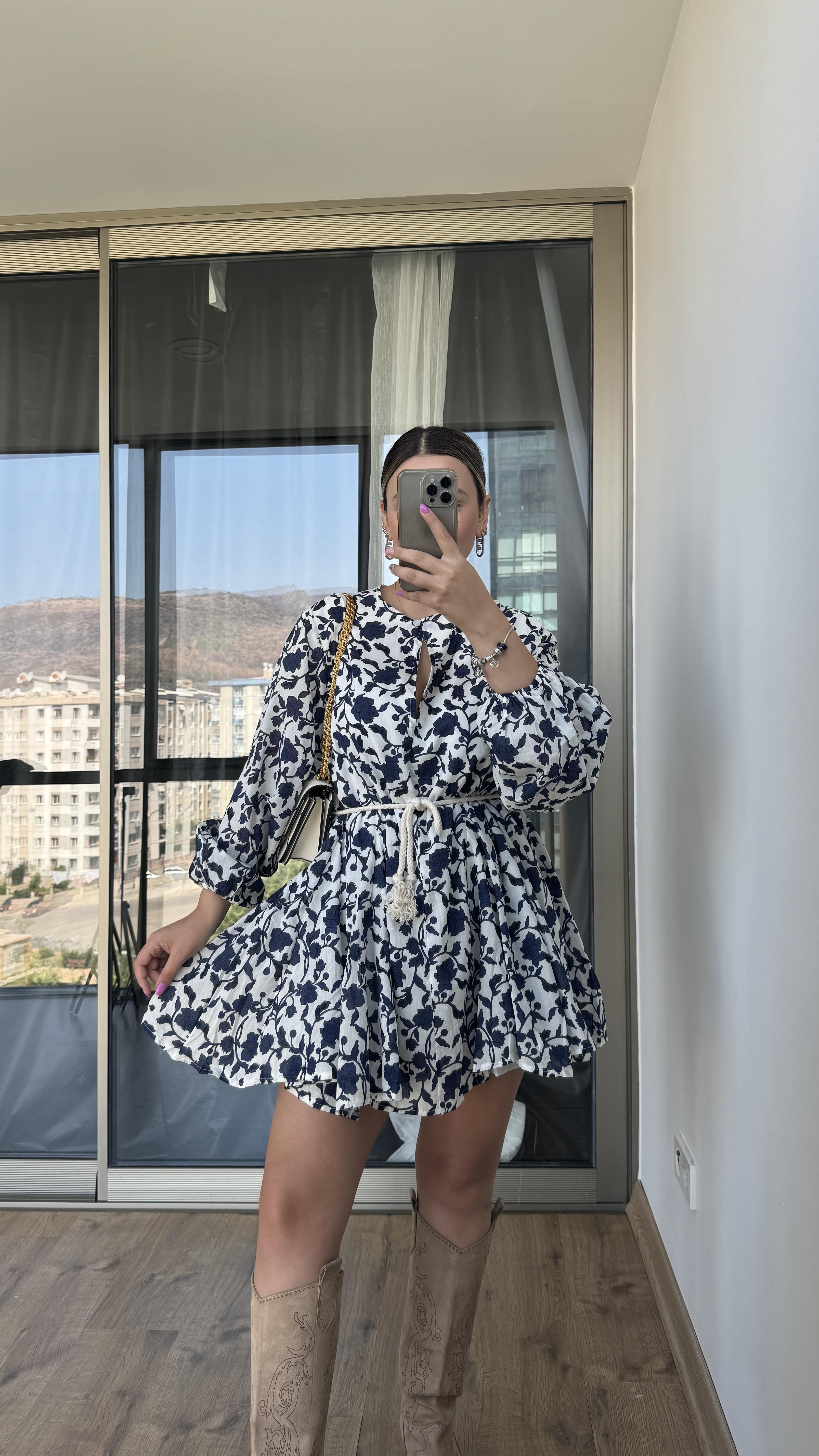 ZR ASTARLI KETEN ELBİSE