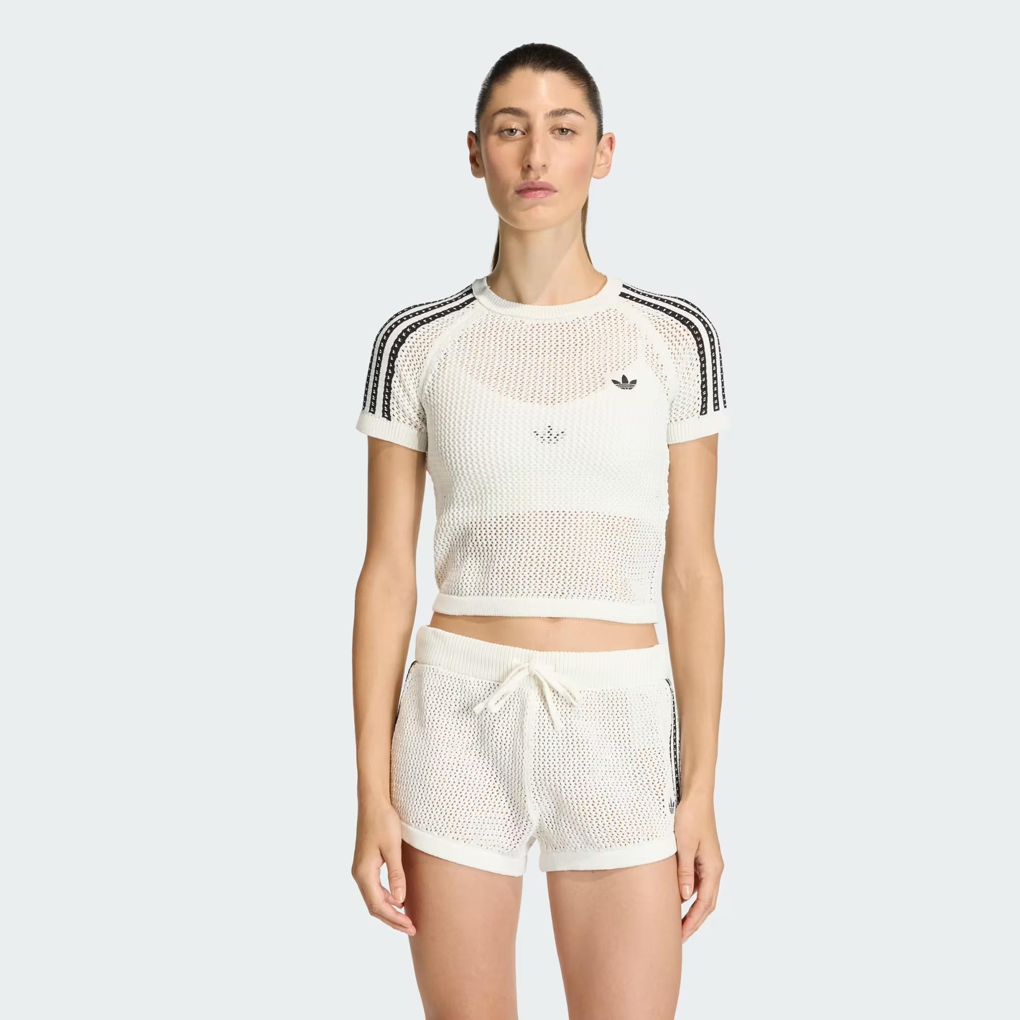 adidas Knitted Crochet Cali Kadın Tişört
