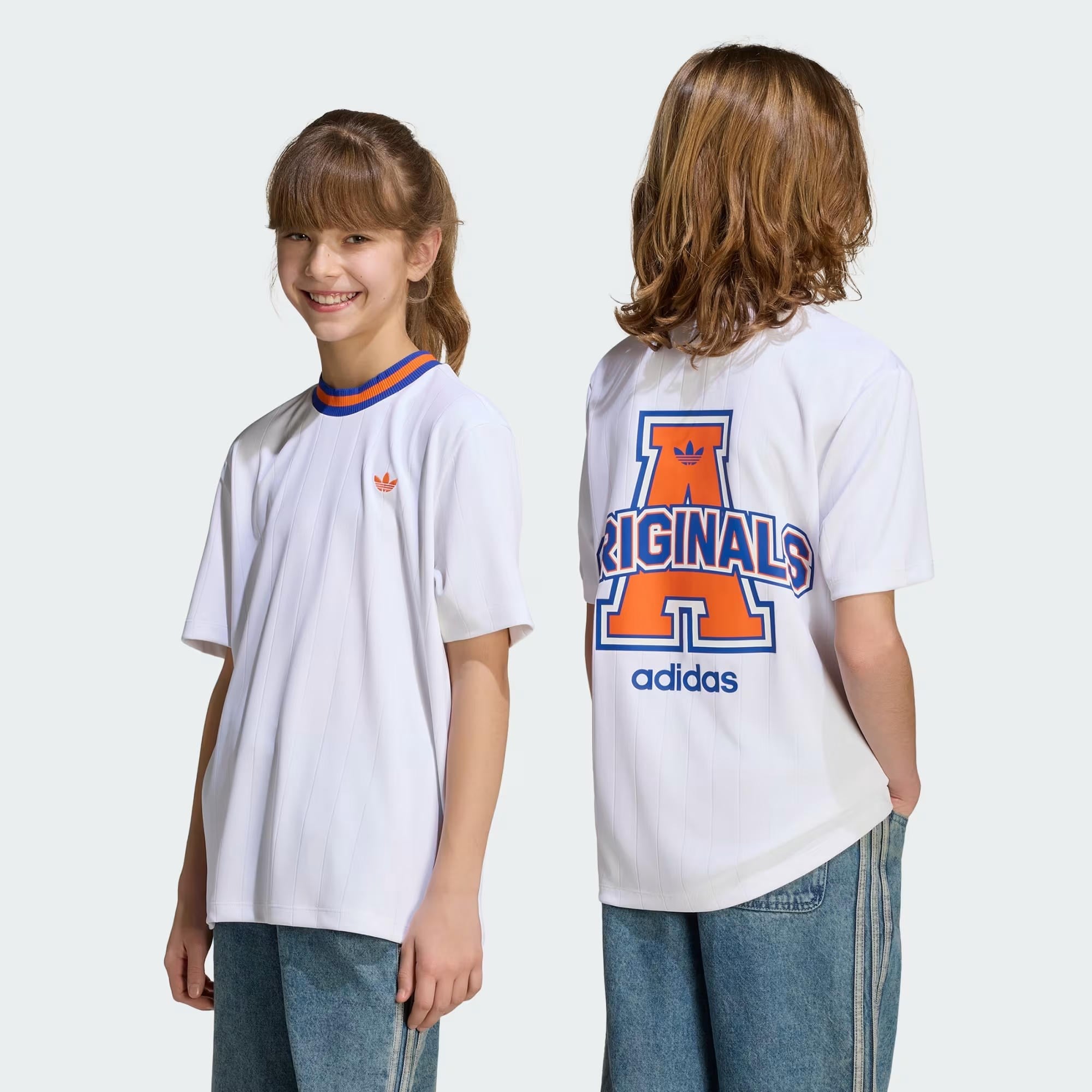 adidas Loose Pinstripe Knitted Neck Çocuk Tişört