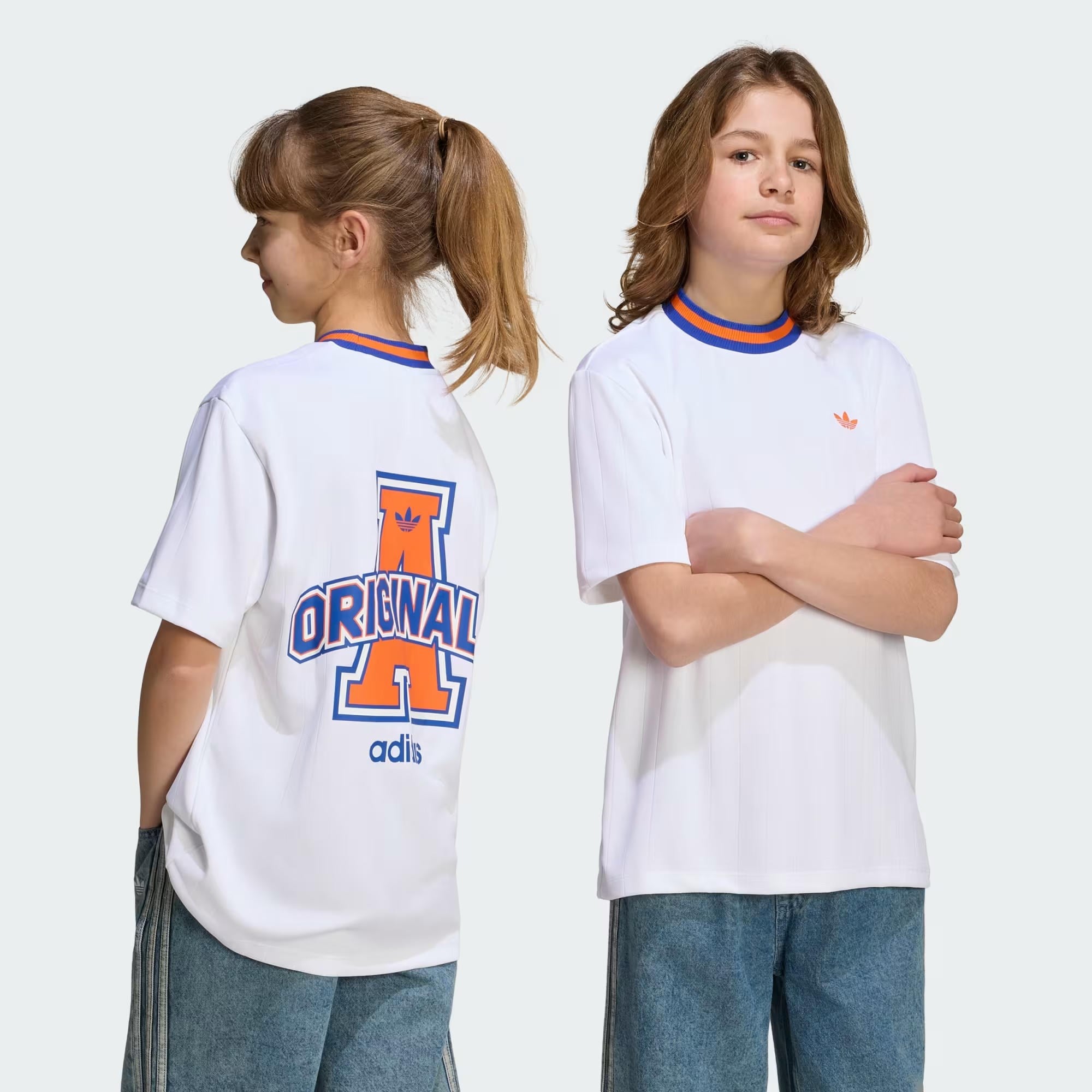 adidas Loose Pinstripe Knitted Neck Çocuk Tişört