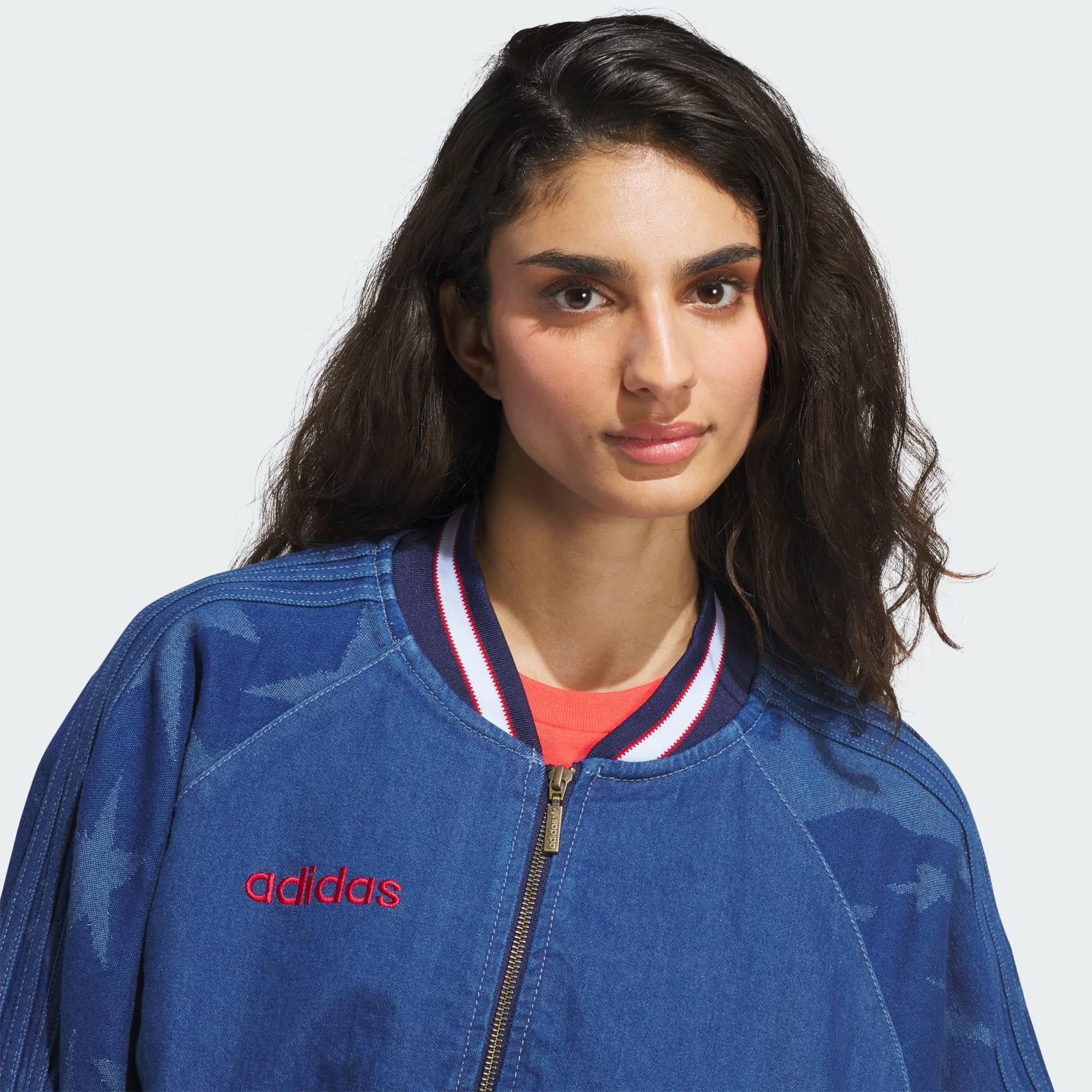 adidas SST Denim Graphic Varsity Bomber Kadın Ceket