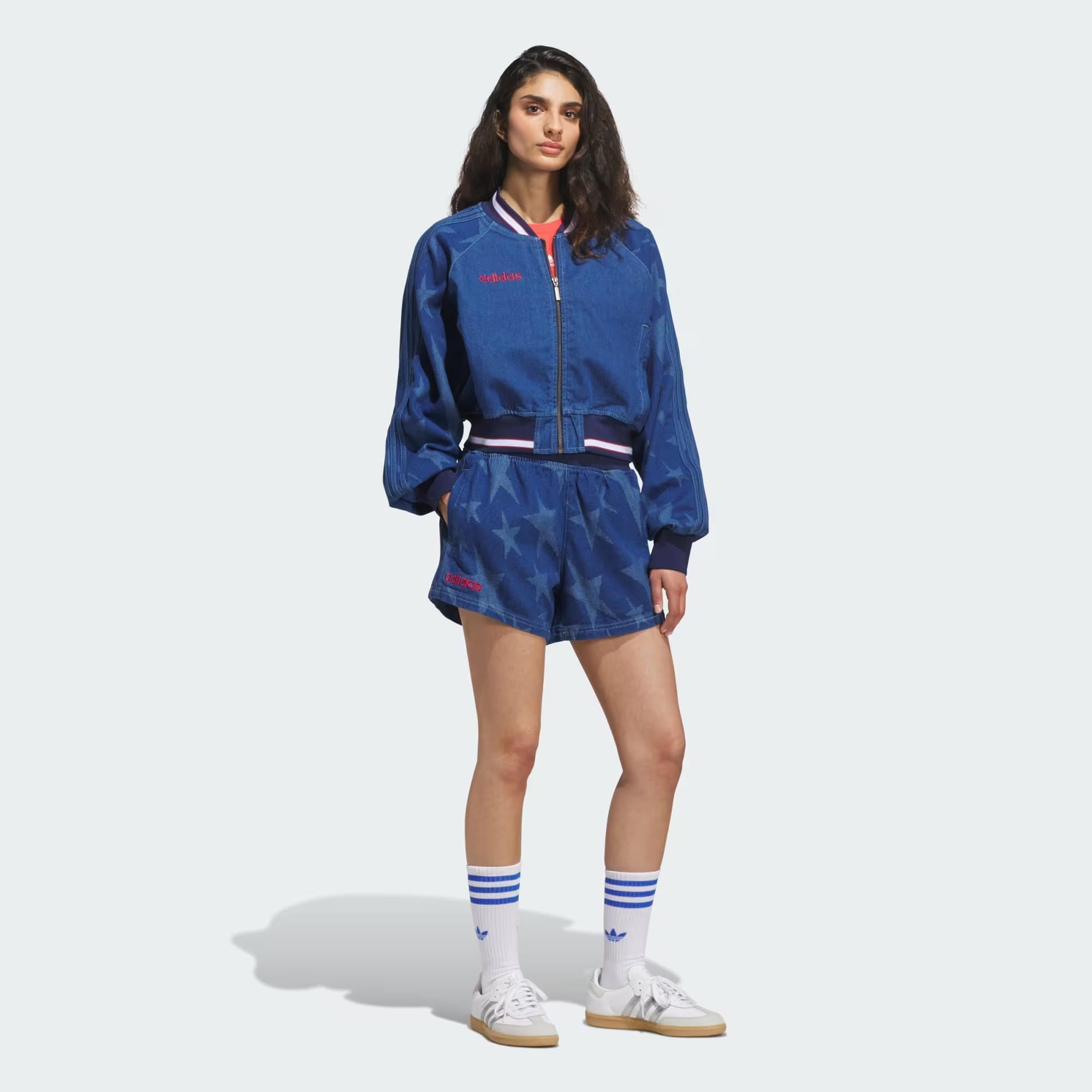 adidas SST Denim Graphic Varsity Bomber Kadın Ceket