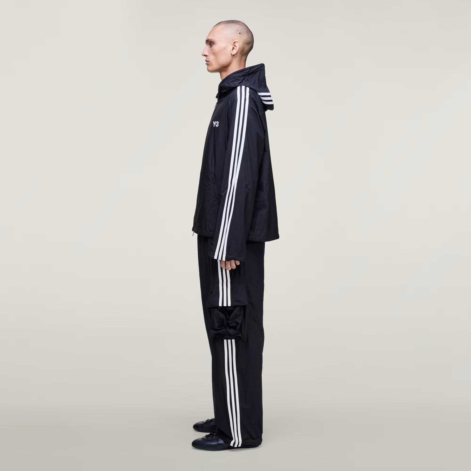 adidas Y-3 Nylon Wired 3-Stripes Erkek Sweatshirt