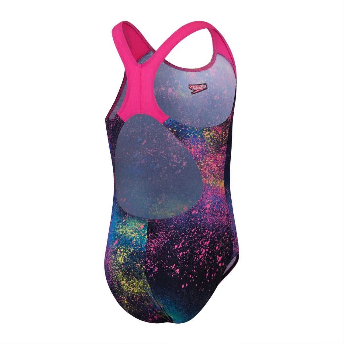 Speedo Girls Digital Allover Splashback Çocuk Yüzücü Mayosu