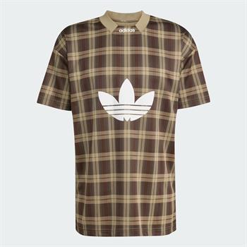 adidas Tartan All Over Print Loose Erkek Tişört
