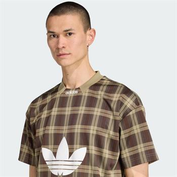 adidas Tartan All Over Print Loose Erkek Tişört