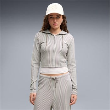 Puma Essentials Ribbed Zip-Up Kadın Sweatshirt