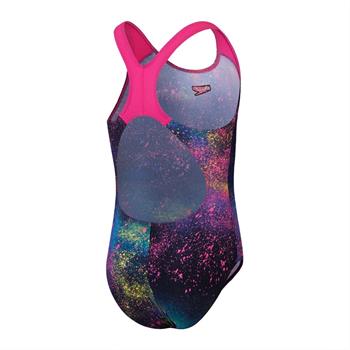 Speedo Girls Digital Allover Splashback Çocuk Yüzücü Mayosu
