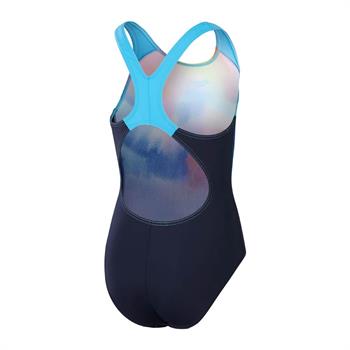 Speedo Girls Digital Allover Splashback Çocuk Yüzücü Mayosu