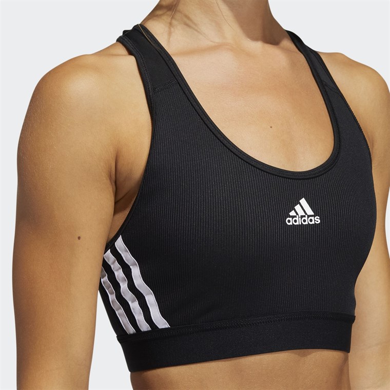 adidas Believe This 3-Stripes Rib Kadın Siyah Sporcu Sütyeni (GL0570)