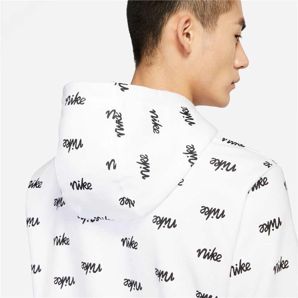 nike sportswear club pullover all over print hoodie erkek sweatshirt