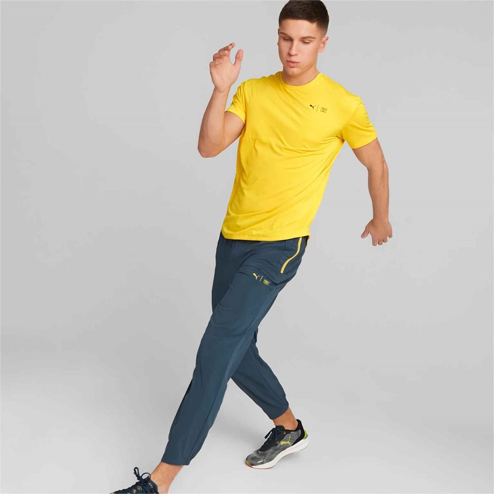 First 37646 Puma First Mile Commercial Tee Fresh Pear Erkek Tişört 523227-41
