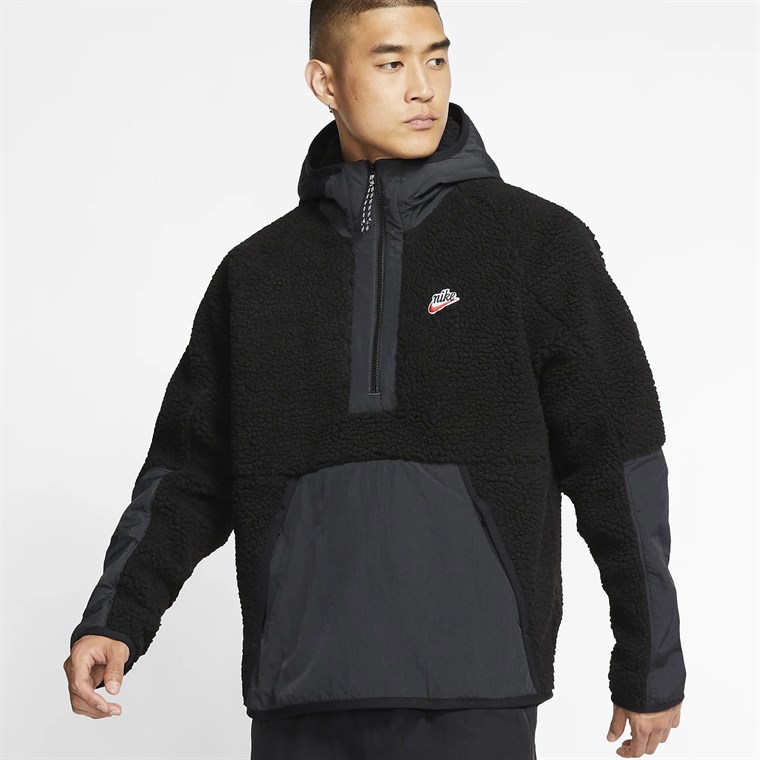 Nike Sportswear 1/2-Zip Sherpa Hoodie Erkek Sweatshirt - BV3766-010