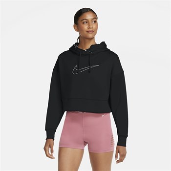 nike women's cropped pullover training hoodie