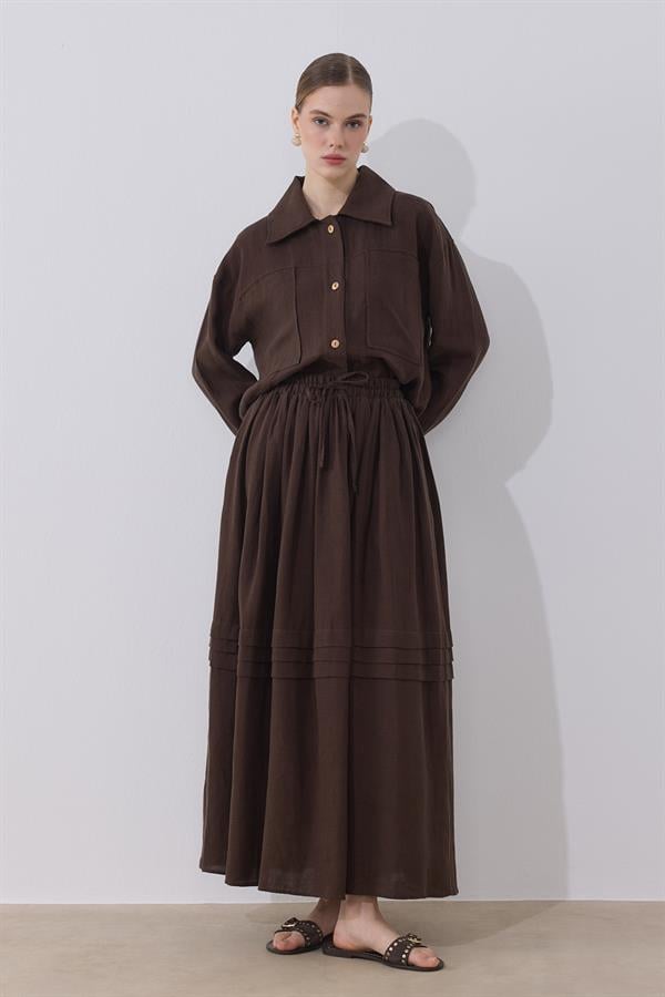 Ester Keten Takım Acı Kahve