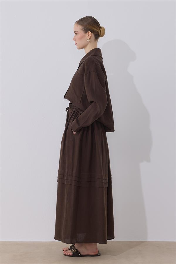 Ester Keten Takım Acı Kahve