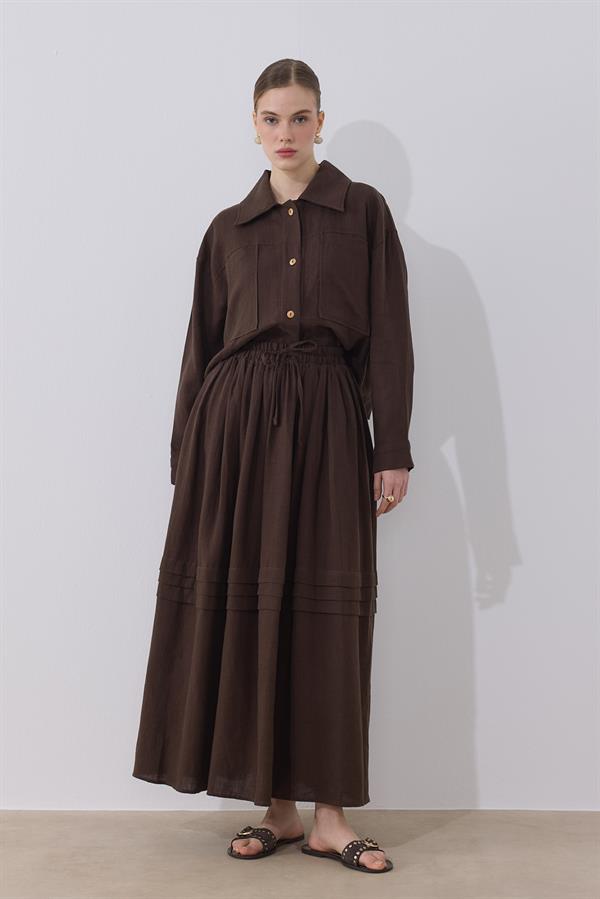 Ester Keten Takım Acı Kahve