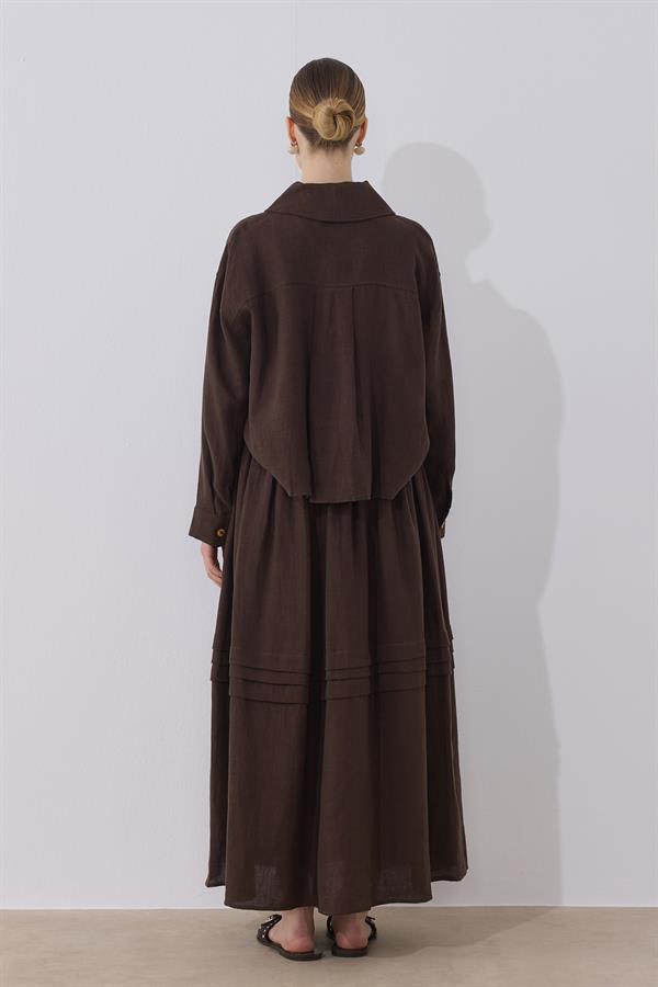 Ester Keten Takım Acı Kahve