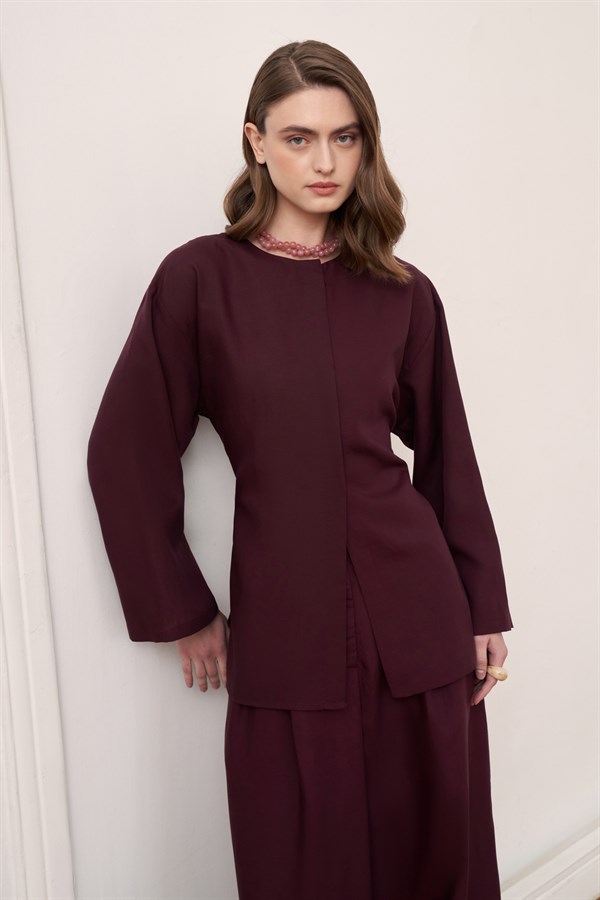 Alwa Set with Pants Plum Color