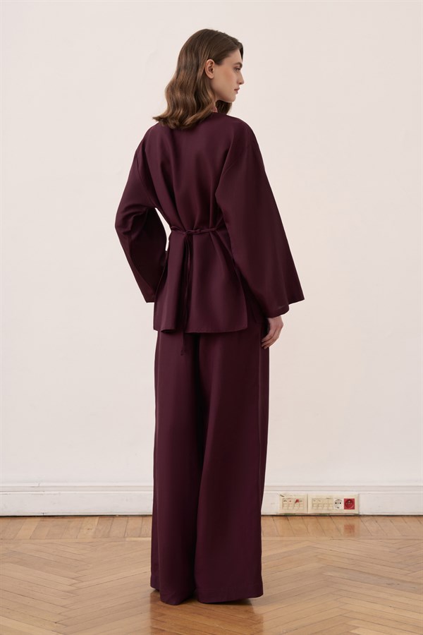 Alwa Set with Pants Plum Color