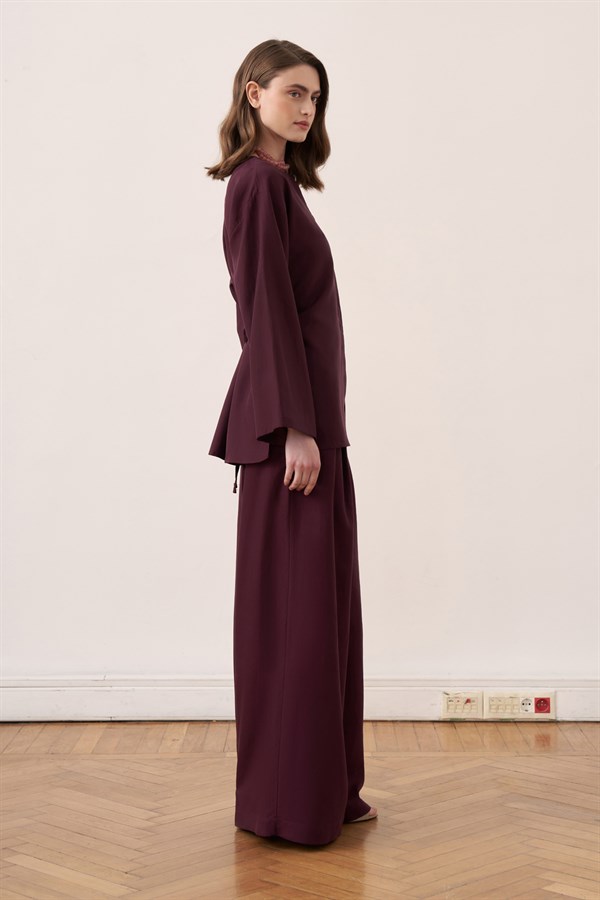 Alwa Set with Pants Plum Color
