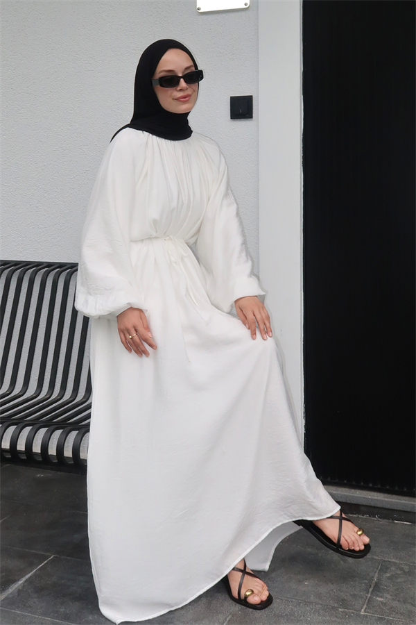 Fiore Elbise Beyaz