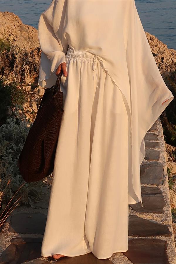 Beyaz Hanin Pantolon