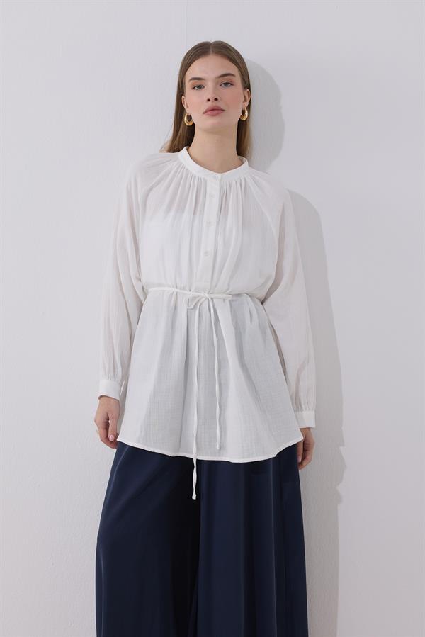 July Müslin Gömlek Beyaz