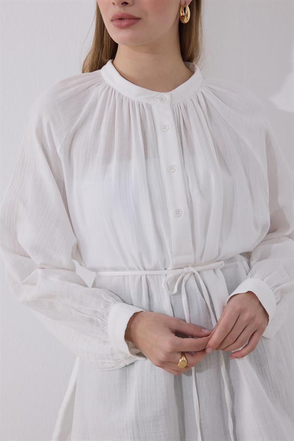 July Müslin Gömlek Beyaz