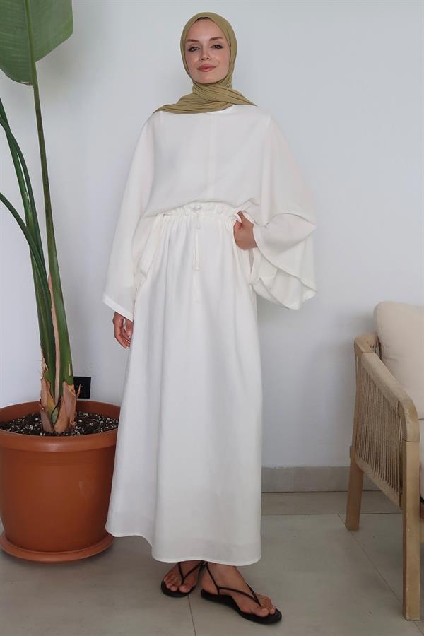 Nahla Maxi Etek Beyaz