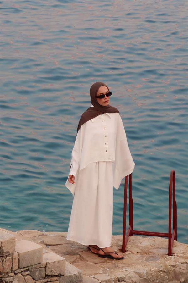 Nahla Maxi Etek Beyaz