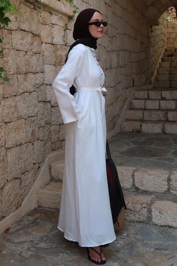 Sondos Elbise Beyaz