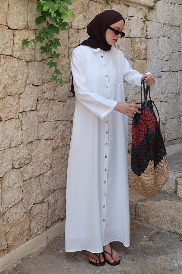 Sondos Elbise Beyaz