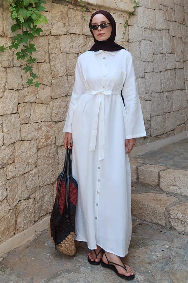 Sondos Elbise Beyaz