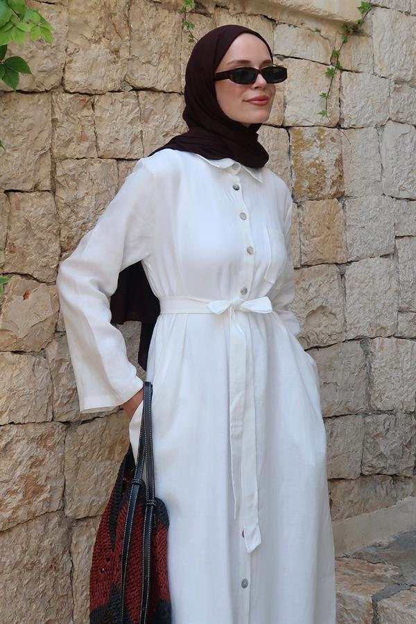 Sondos Elbise Beyaz