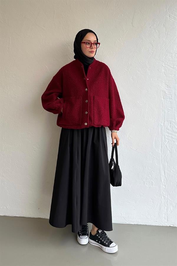 Hill Bomber Ceket Bordo