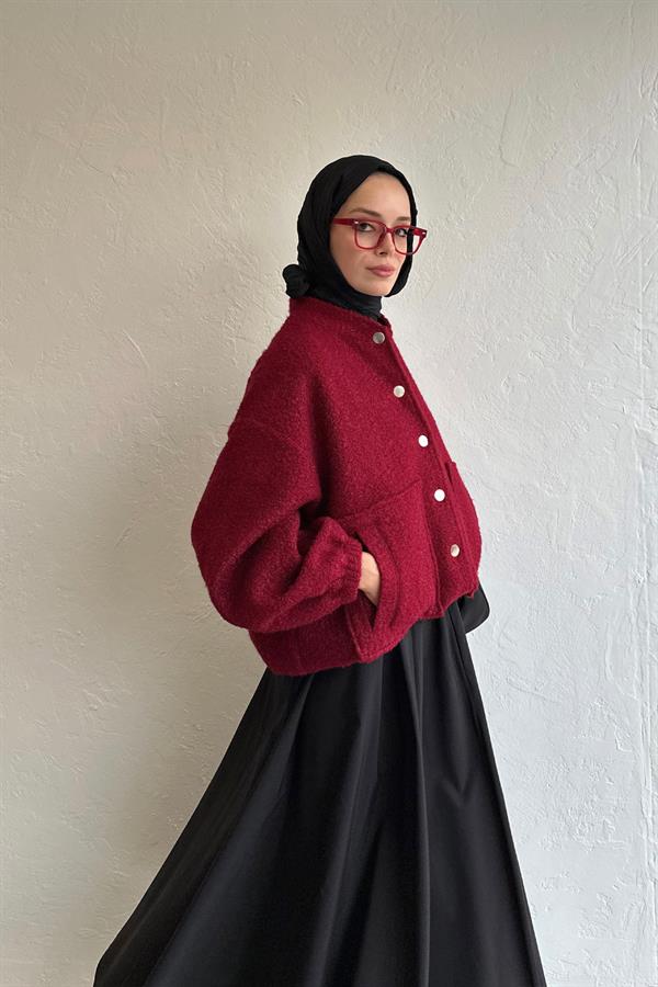 Hill Bomber Ceket Bordo