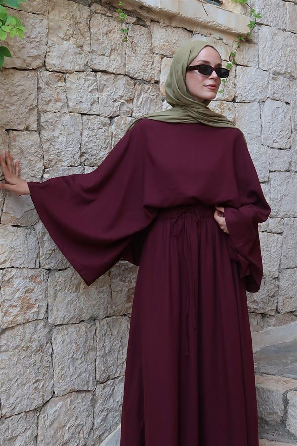 Samha Keten Bluz Bordo