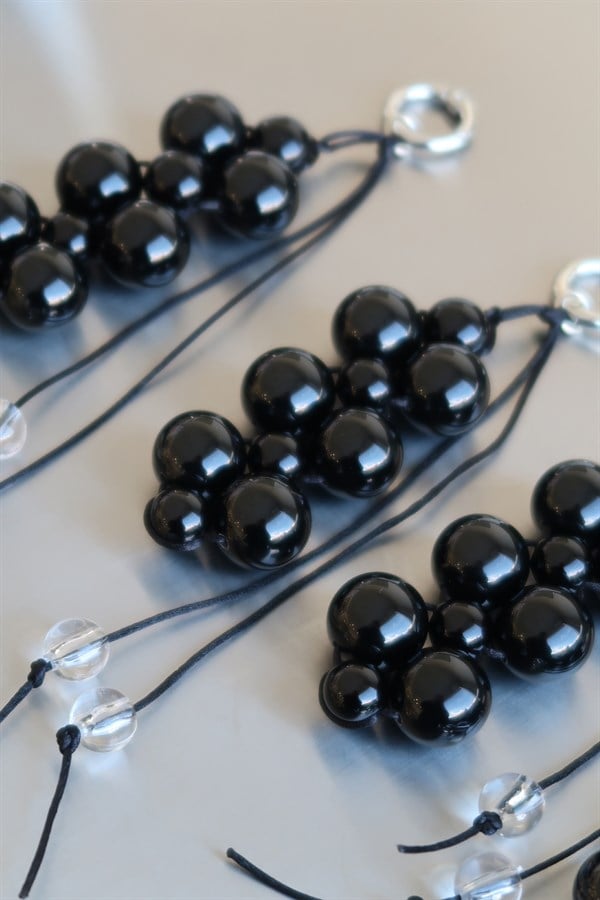 Bubble Doğal Oniks Taşlı Çanta Charmı