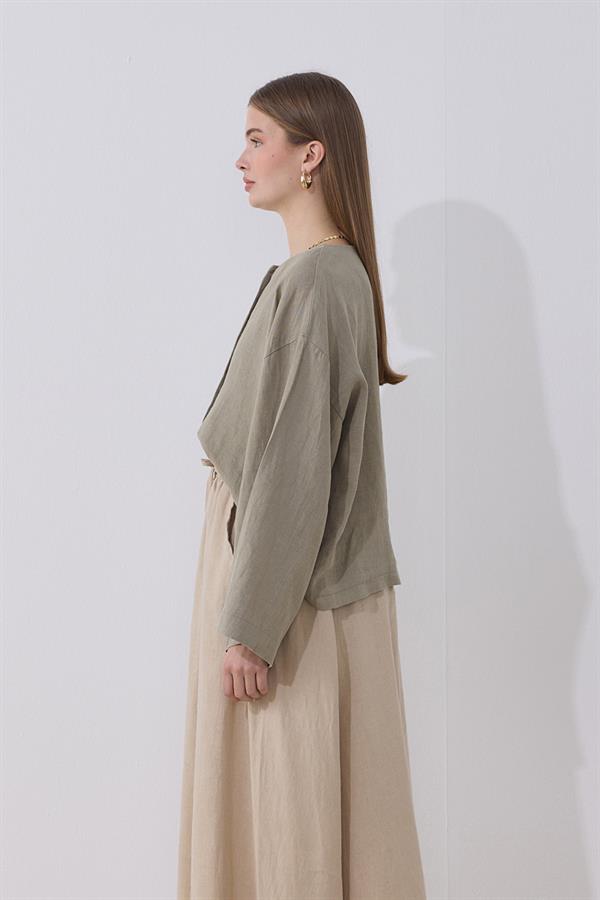 Mona Keten Ceket Çağla Yeşili