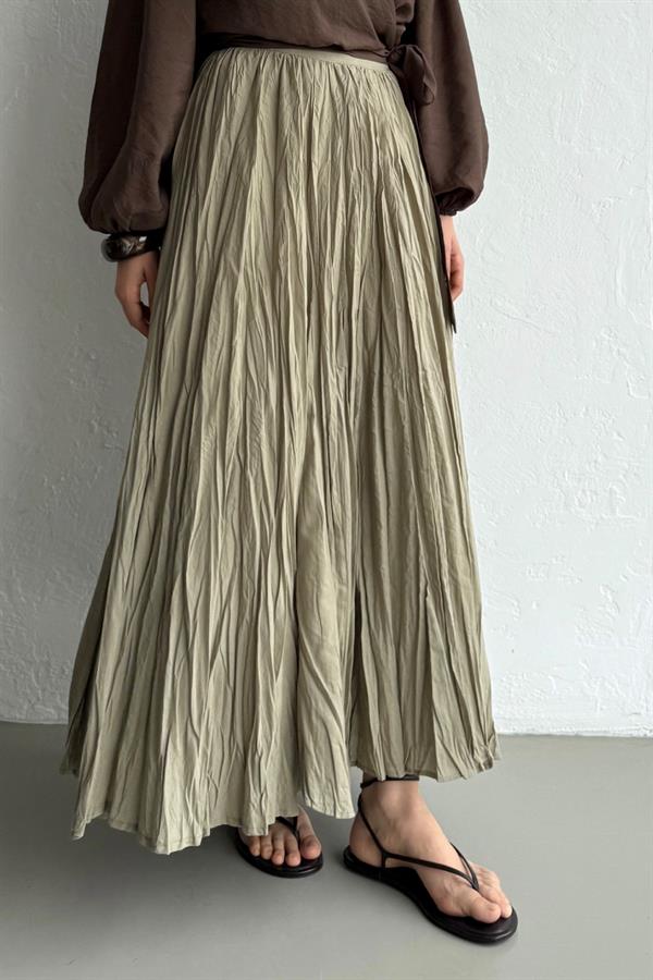 Çağla Yeşili Vual Crush Etek