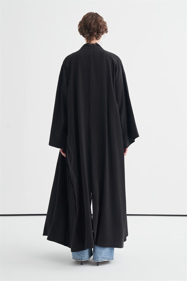 Carmen Bağlama Detaylı Kimono Siyah