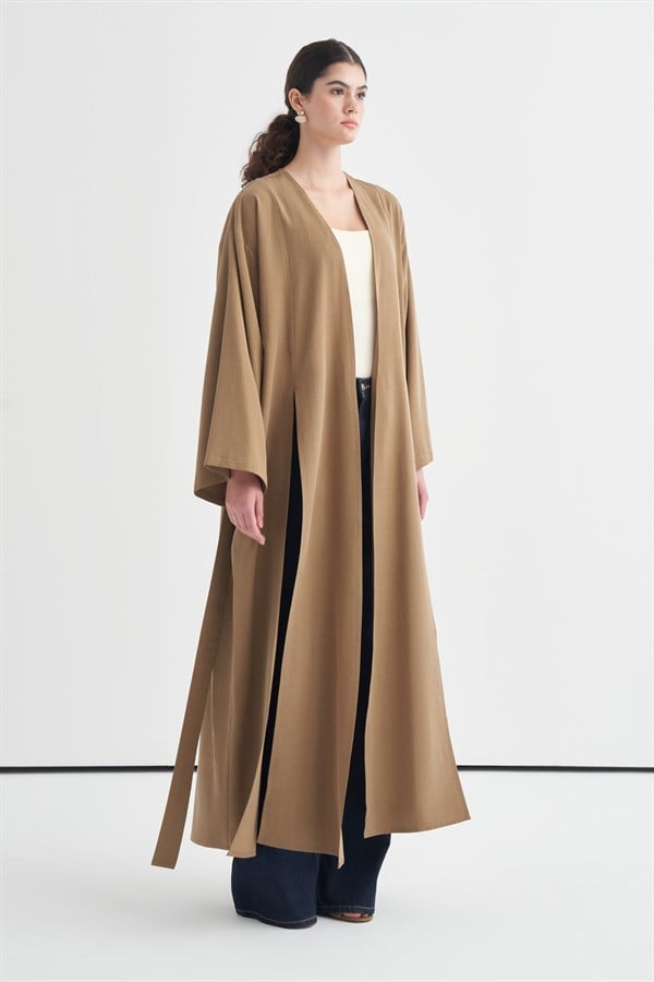 Daria Yırtmaç Detaylı Kimono Haki
