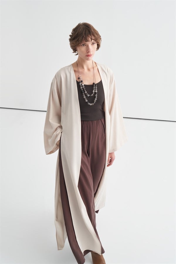 Daria Yırtmaç Detaylı Kimono Taş