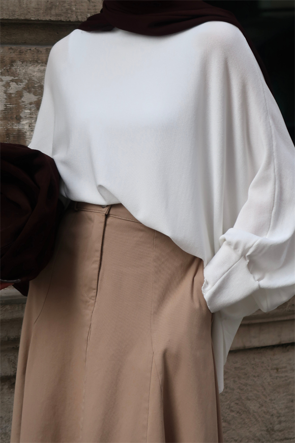 Elodie Triko Kazak Beyaz